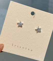 Silver Frame Star CZ Studs