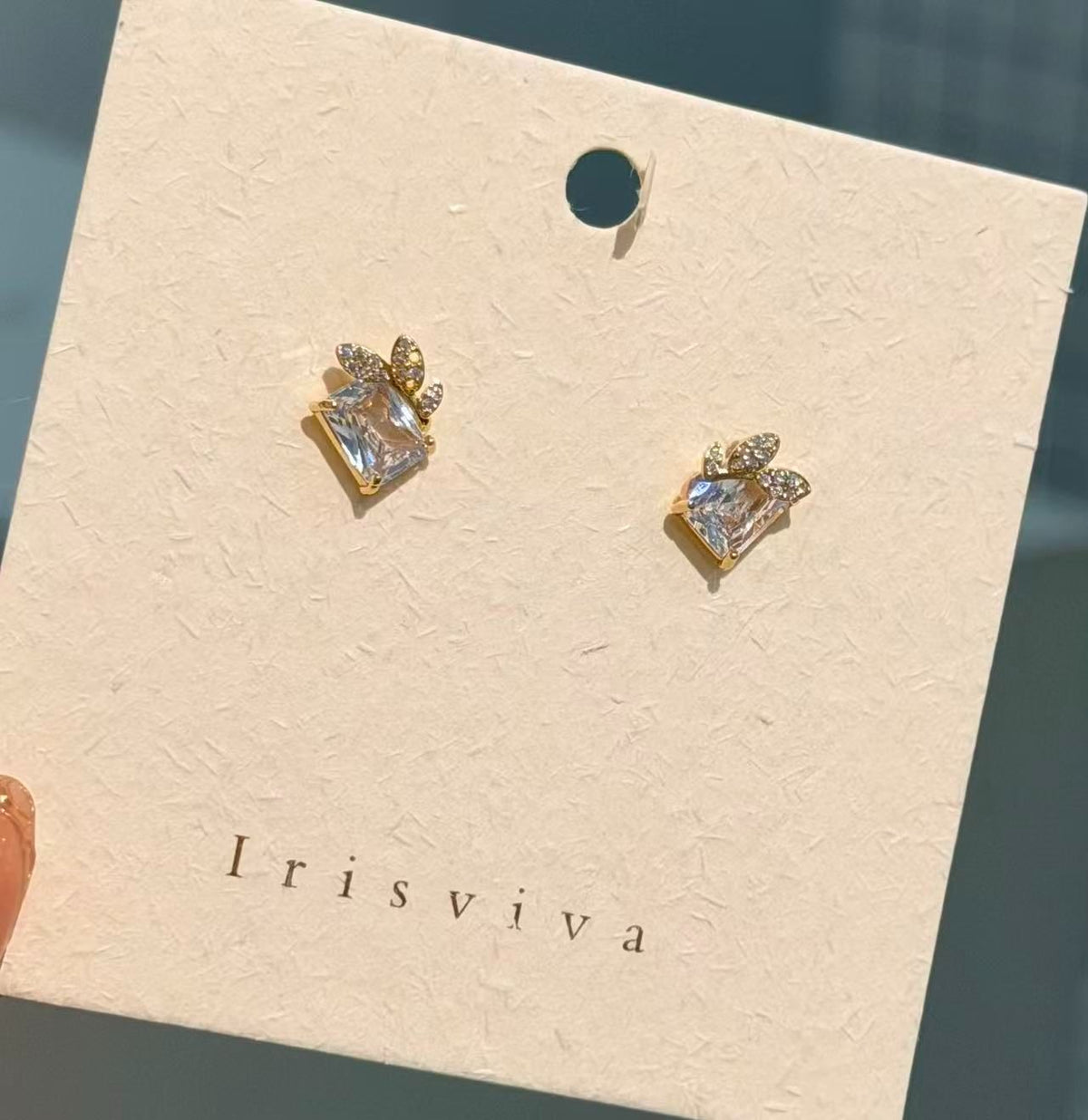 Sweet Square Cubic Zirconia Stud Earrings