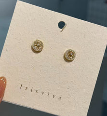 North Star Eight-pointed Star Gold Earrings