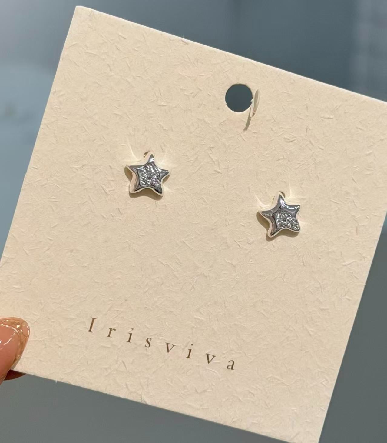Silver Frame Star CZ Studs
